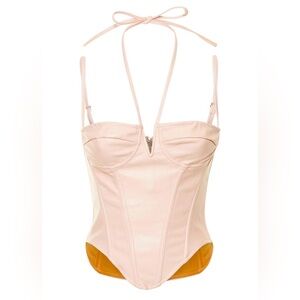 NEW Miaou Aphex Faux Leather Corset Top in Rose Pink NWT SZ XL